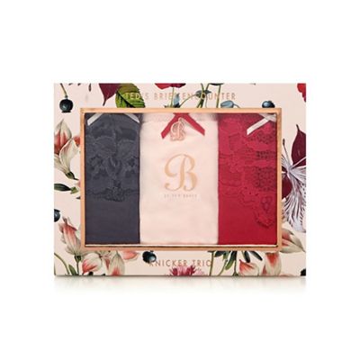 Pack of three assorted knickers in a gift box